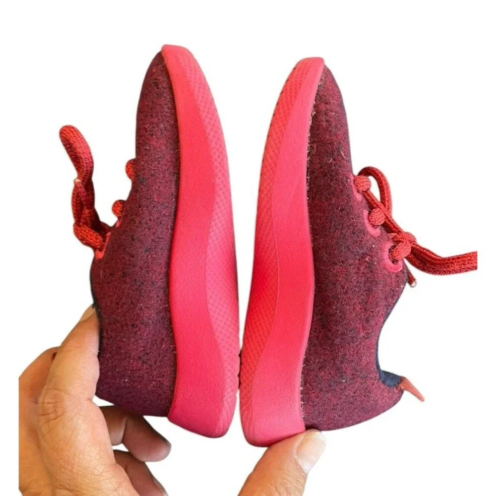 Allbirds Smallbirds Wool Runners Sneakers Natural Red Wine Color Toddler Size T5